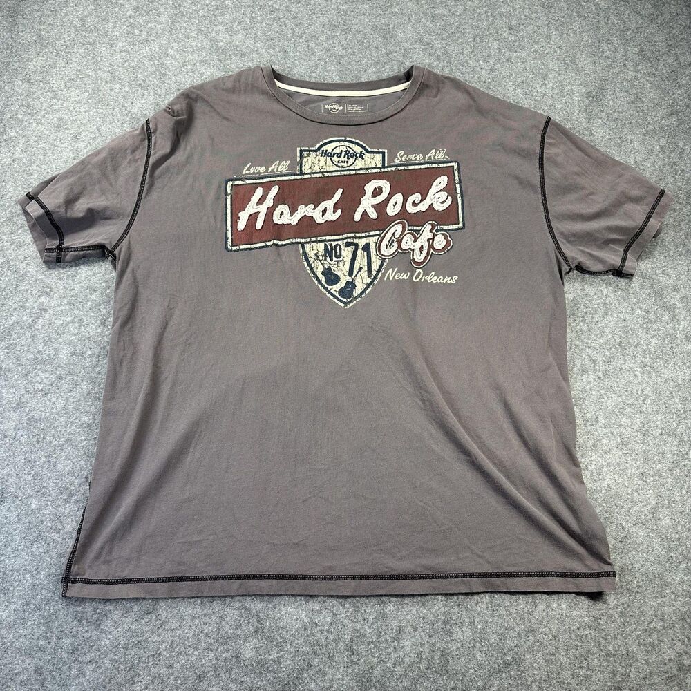 Hard Rock Cafe Shirt Mens 2XL Gray New Orleans No 71 Graphic Tee Tagless Cotton